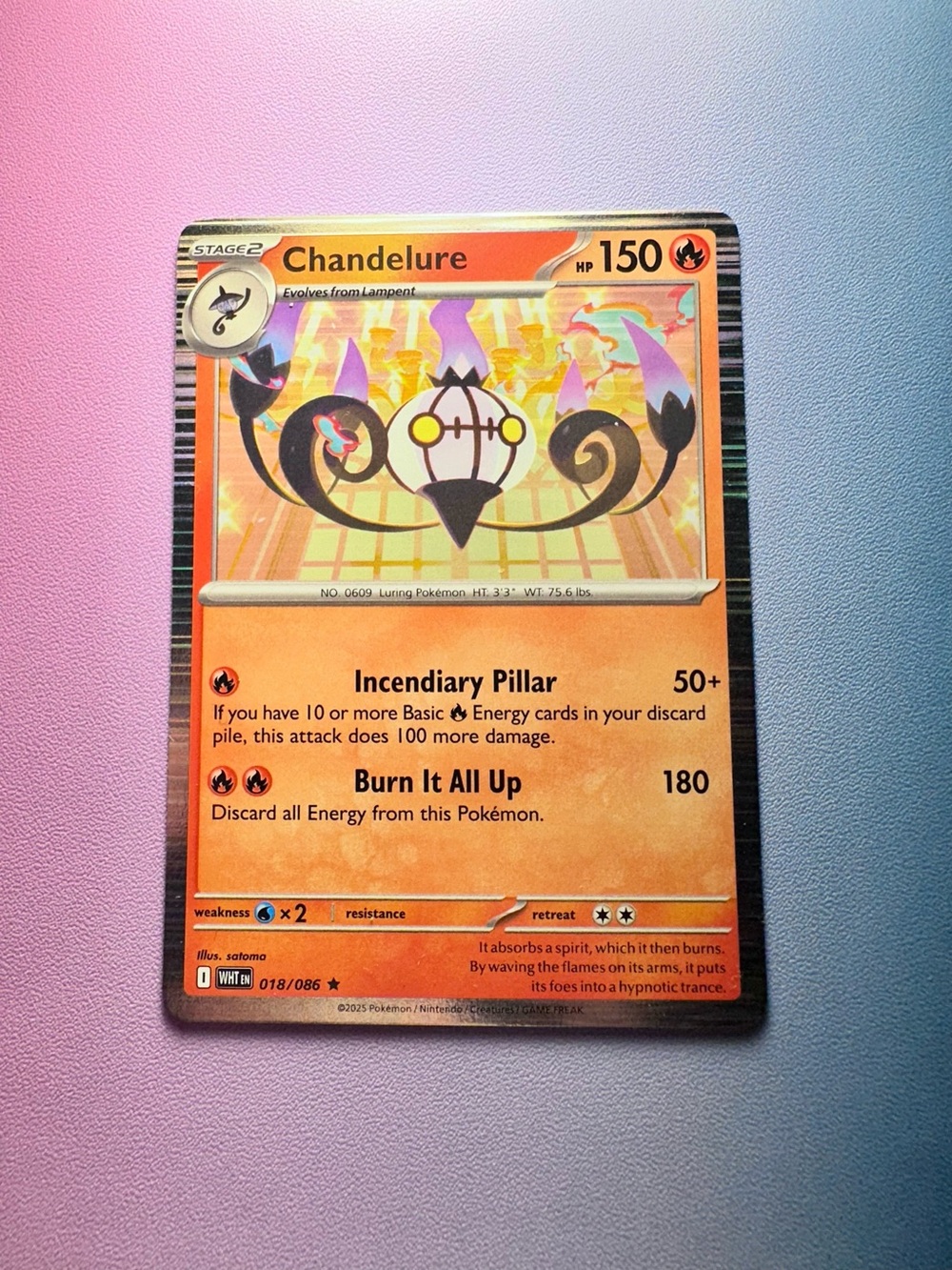 chandelure - 018/086 (holo rare) — pokemon: white flare